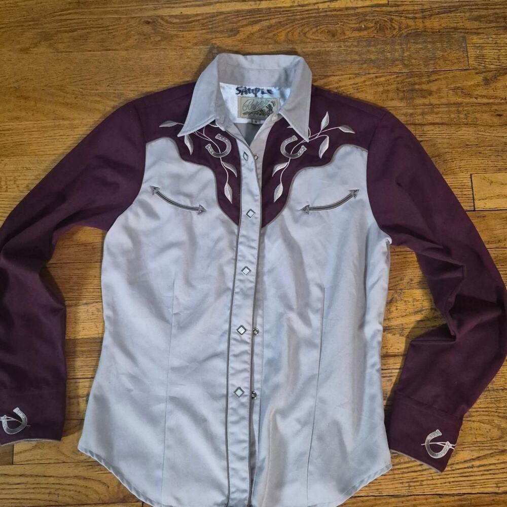 Vintage roper two tone embroidered horseshoe snap shirt